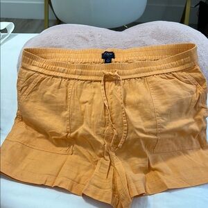 J. Crew Orange Shorts Relaxed Fit Elastic Waist